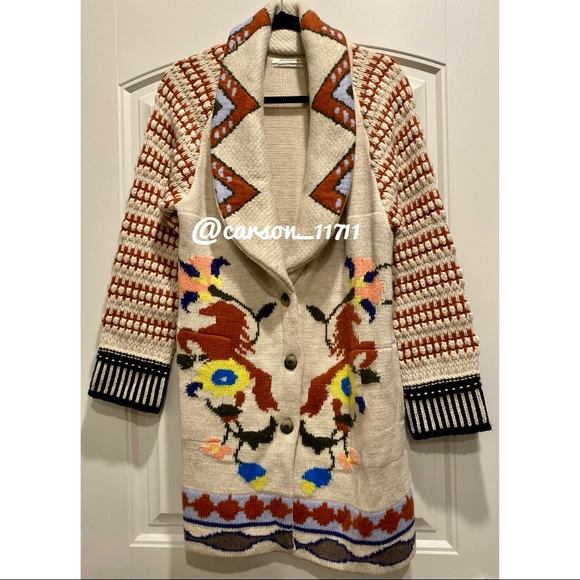 RARE NEW Anthropologie Caballos Sweater Cardigan S by Adomartins - Picture 4 of 11